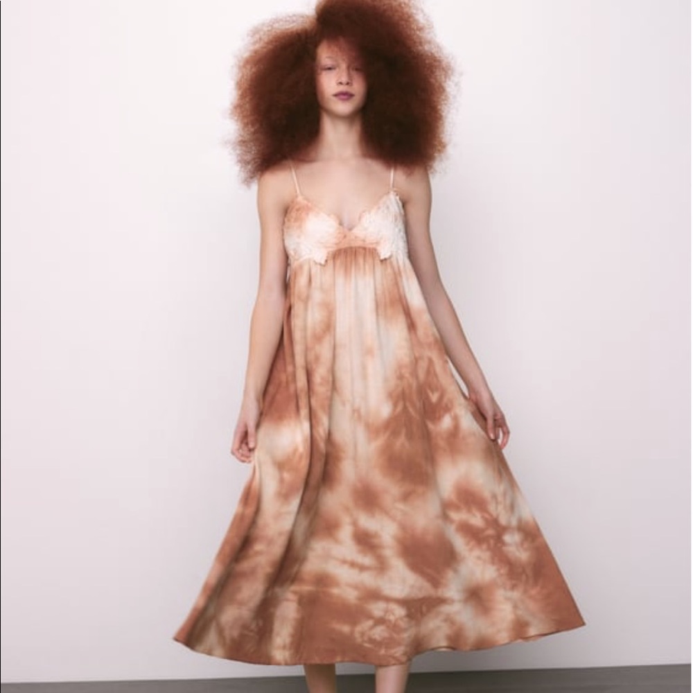 NWT zara mid tie dye maxi dress size L